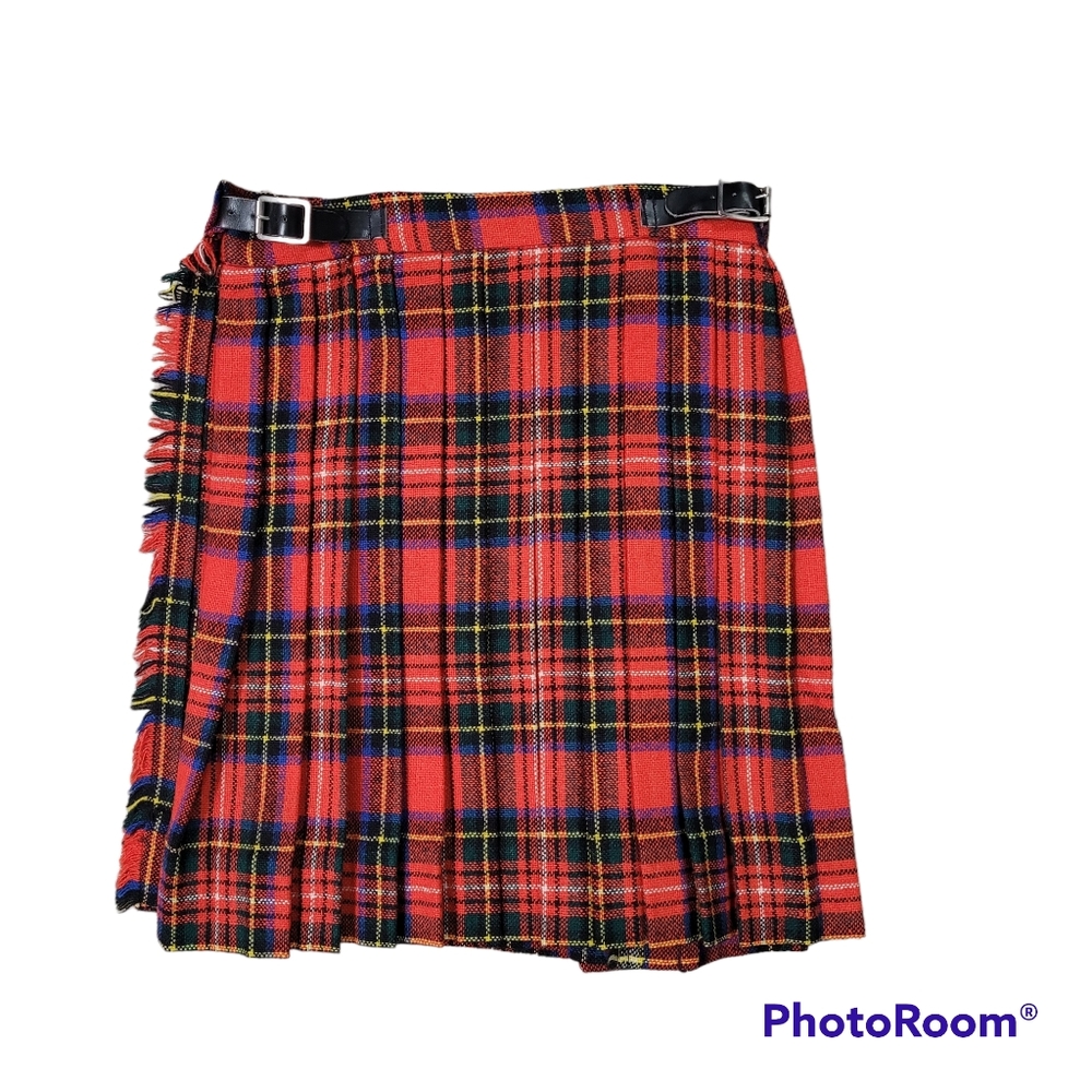 Tartan plaid wrap skirt